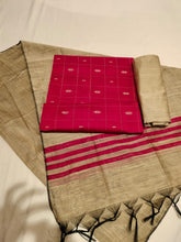 Pink South Indian Art Silk Suit 3 Dress Material Set